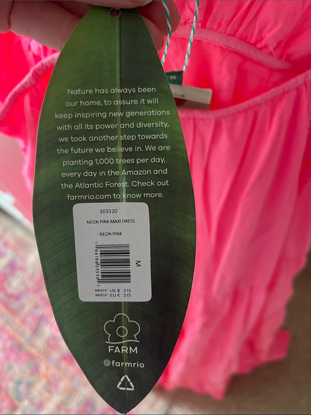 FARM Rio Hot Pink Eyelet Maxi Dress Sz. M - Picture 2 of 5